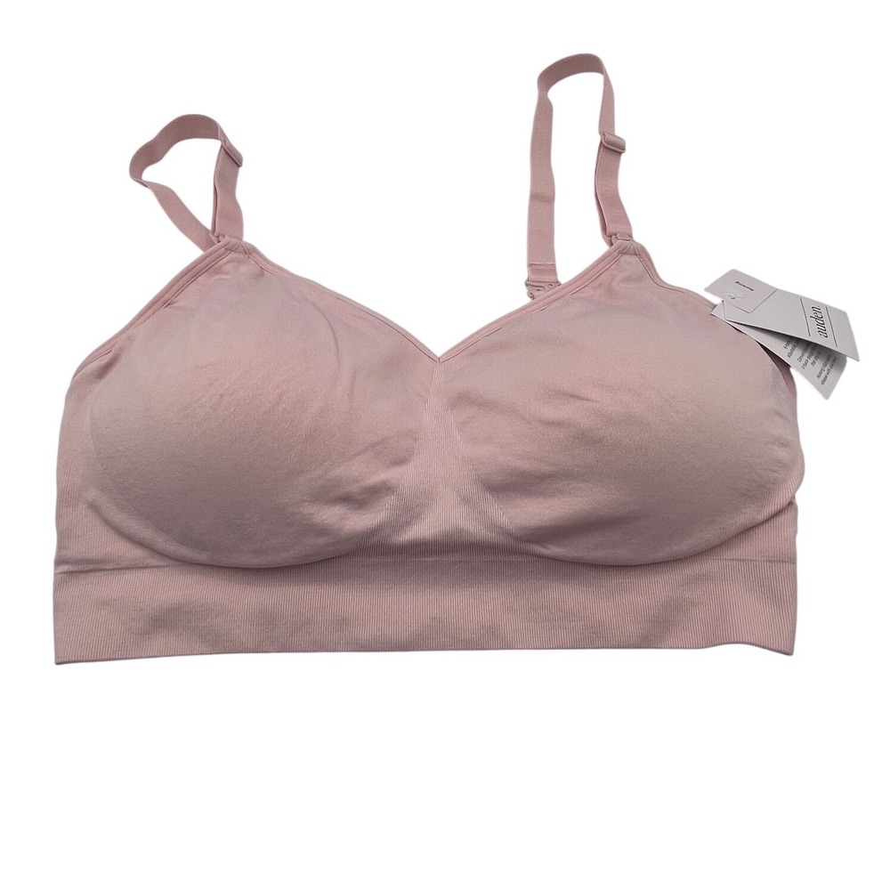 Auden Nursing Lightly Lined Seamless Bra Blush Pink Medium Wirefree Bralette NWT